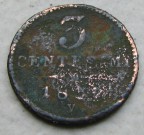 3 centesimi 1852 V FJI