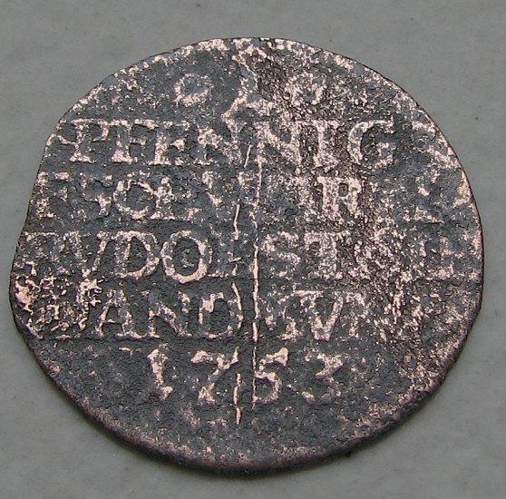 1 Pfennig 1753 Johann Friedrich