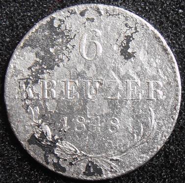 6 kreuzer 1848