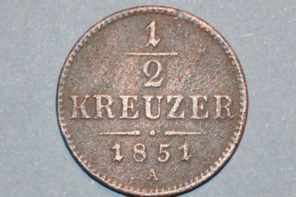 1/2 Krejcar 1851 A