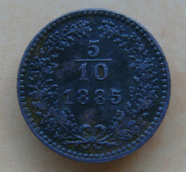 5/10 Kreuzer 1885