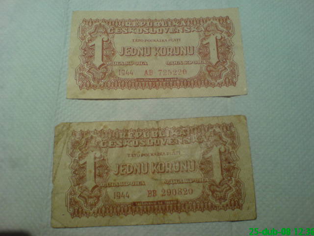 Jedna koruna r.1944 