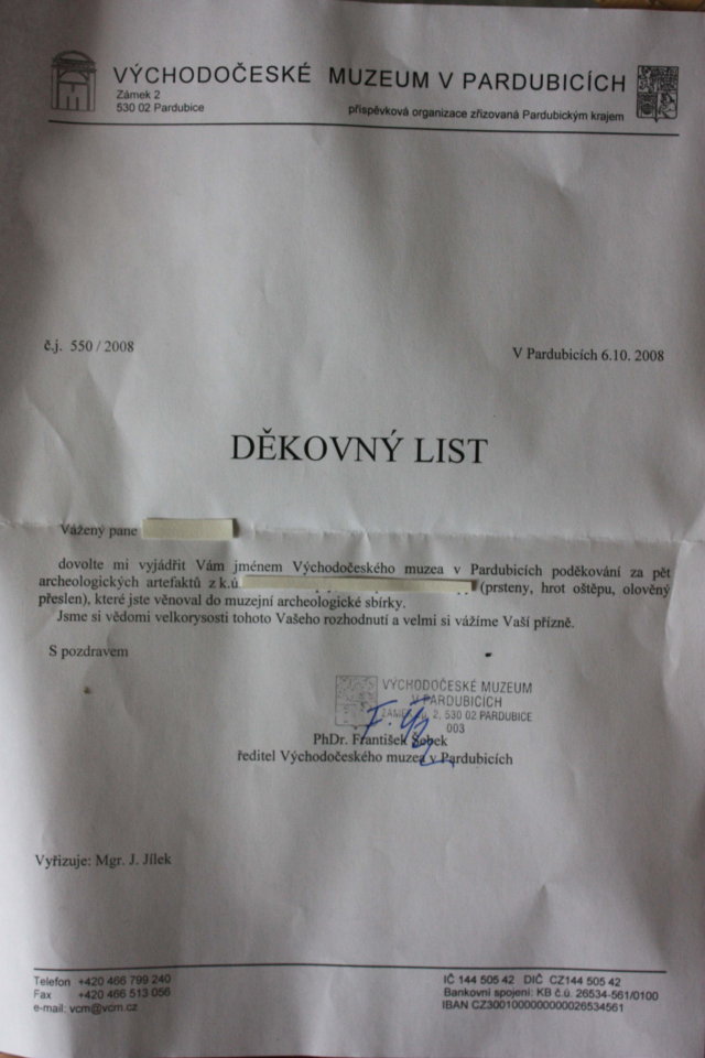 Děkovný list