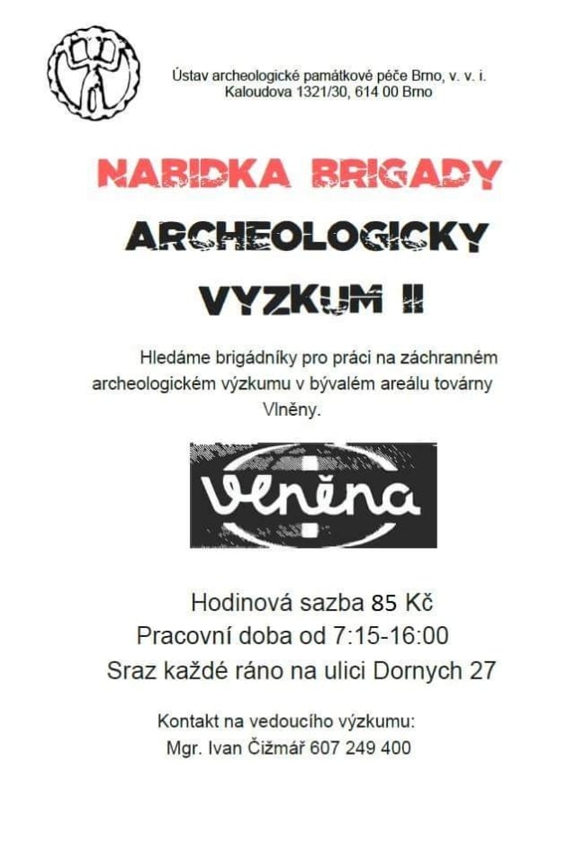 Nabídka brigády na archeologickém výzkumu