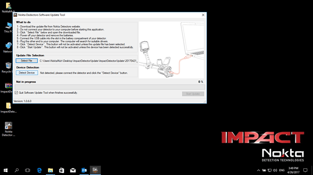 Nokta Impakt software update