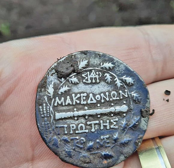 A former police officer discovered 2,150-year-old silver coins worth over half a million crowns