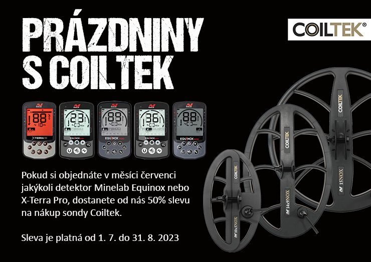 Prázdniny s cívkami Coiltek pro řadu detektorů Minelab Equinox a X-Terra PRO