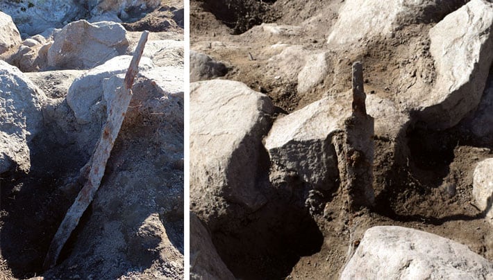 Archeologové objevili 1 200 let staré, na výšku usazené vikinské meče