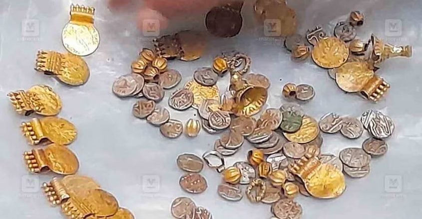 Workers digging rainwater pit, discover treasure