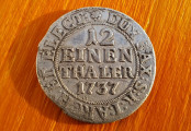 Friedrich August II. Saský/ August III. Polský (1733&ndash;1763) 1/12 Thaler (1/12 Tolaru)